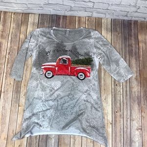 Artisans Christmas Tree Dog Truck 1/2 Sleeve Tee